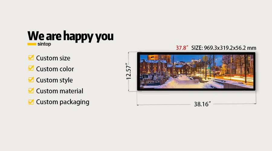 37.8 Inch Bar Display Digital Signage 37.8 Inch Bar Display Digital Signage